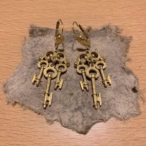Vintage Key Earrings